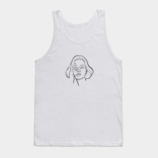 Woman Face One Line Tank Top